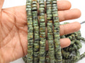 Natural African Turquoise Beads, 16Inches Smooth Matte Polished Tire Coin Button Wheel Shape Strand, Loose Gemstone Jewelry Supplies T3