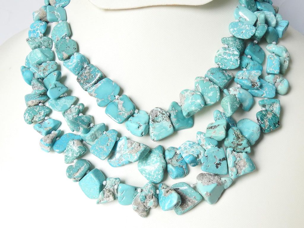 Turquoise Rough Bead Slice Nugget 8Inches 10To15MM Long Approx Loose Raw Stone Wholesaler Supplies New Arrival Natural Stone R5