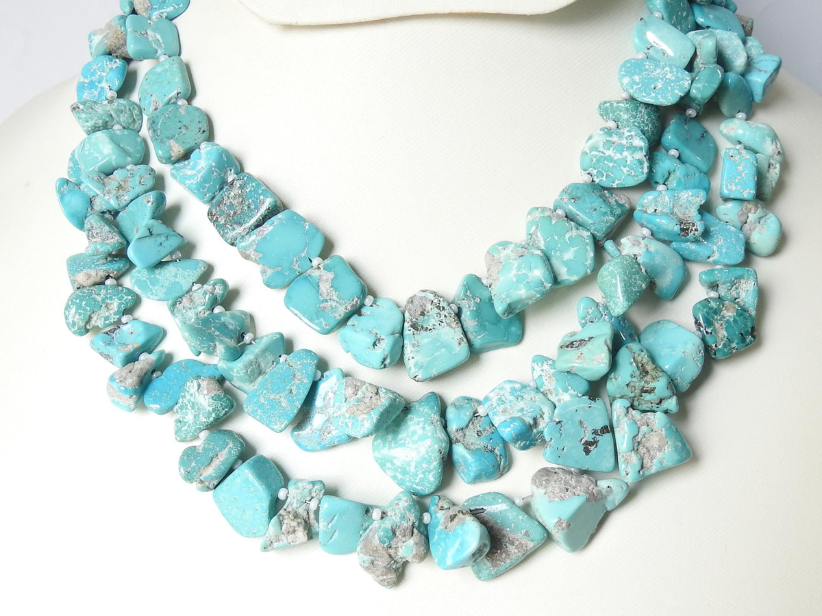 Turquoise Rough Bead Slice Nugget 8Inches 10To15MM Long Approx Loose Raw Stone Wholesaler Supplies New Arrival Natural Stone R5