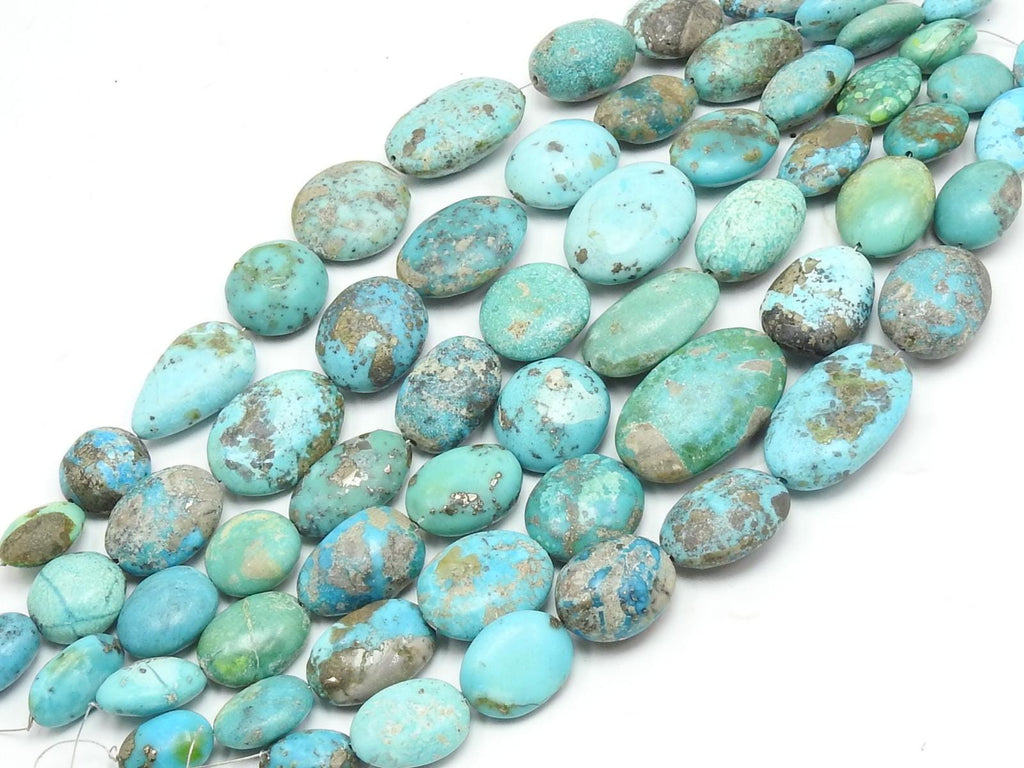 Natural Turquoise Tumble Strand Smooth Polished Oval Beads 8 Inch 15-30MM Wholesale Loose Gemstone For DIY Jewelry Making Stone