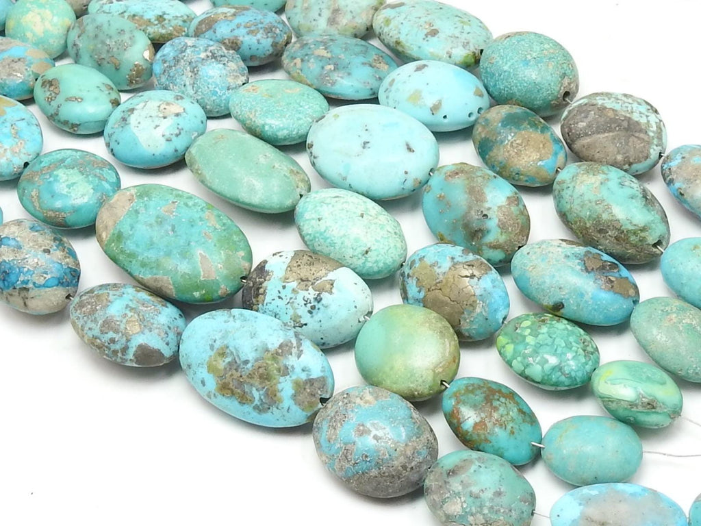 Natural Turquoise Tumble Strand Smooth Polished Oval Beads 8 Inch 15-30MM Wholesale Loose Gemstone For DIY Jewelry Making Stone