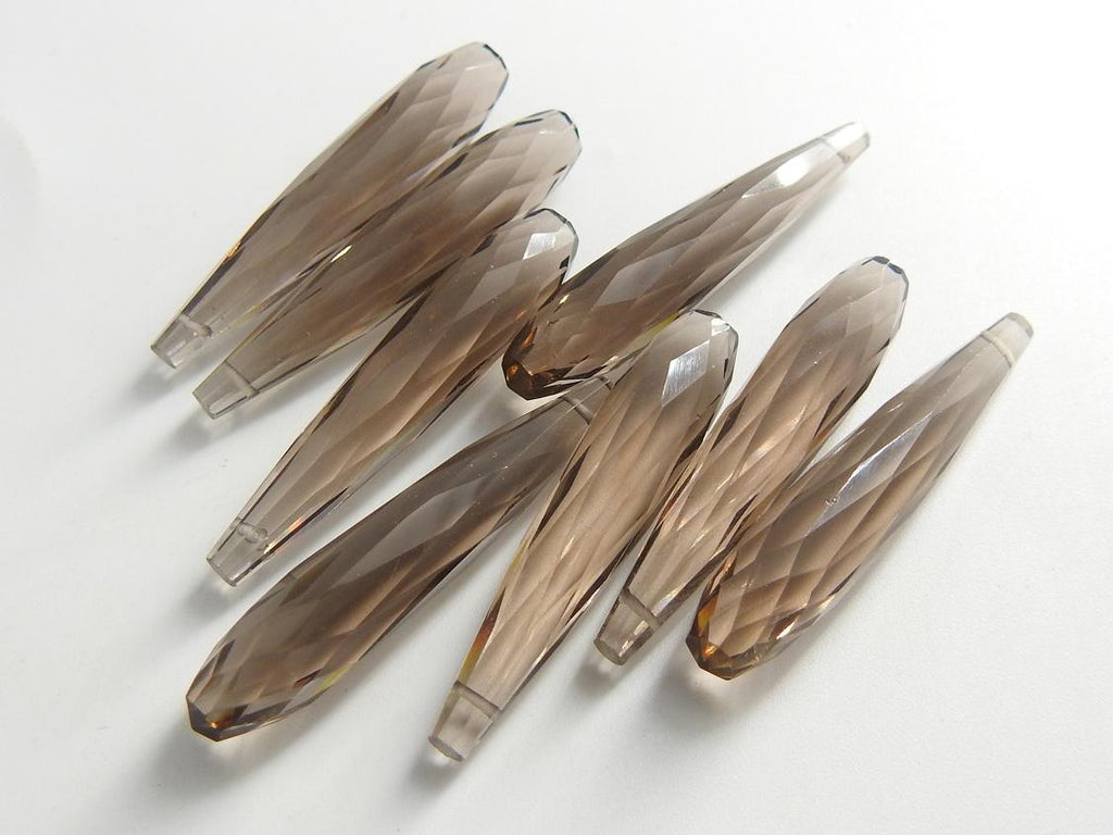 Quartz Faceted Elongated Drop Beads 35mm long  2 Piece Crystal Tear Drop Pendant Charms, Wholesale Jewelry Making Supplies Bulk PME-QA
