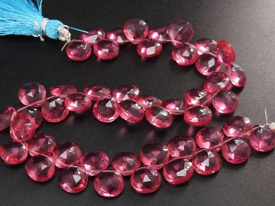Quartz Faceted Heart Beads 8 Inch Strand | 8x8mm Polished Teardrop Shape Loose Stone | Wholesale Jewelry Making Supplies New Arrival