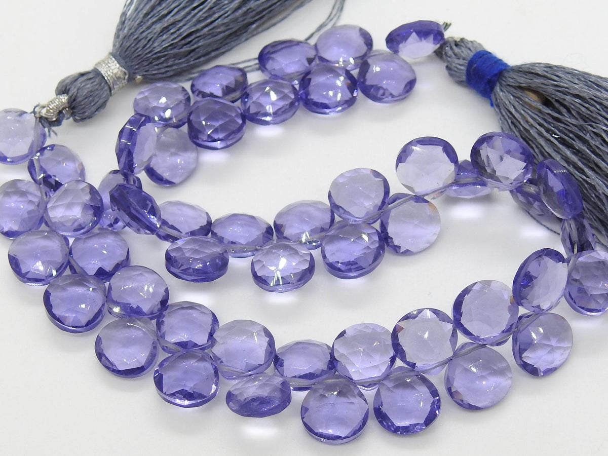 Quartz Faceted Heart Beads 8 Inch Strand | 8x8mm Polished Teardrop Shape Loose Stone | Wholesale Jewelry Making Supplies New Arrival