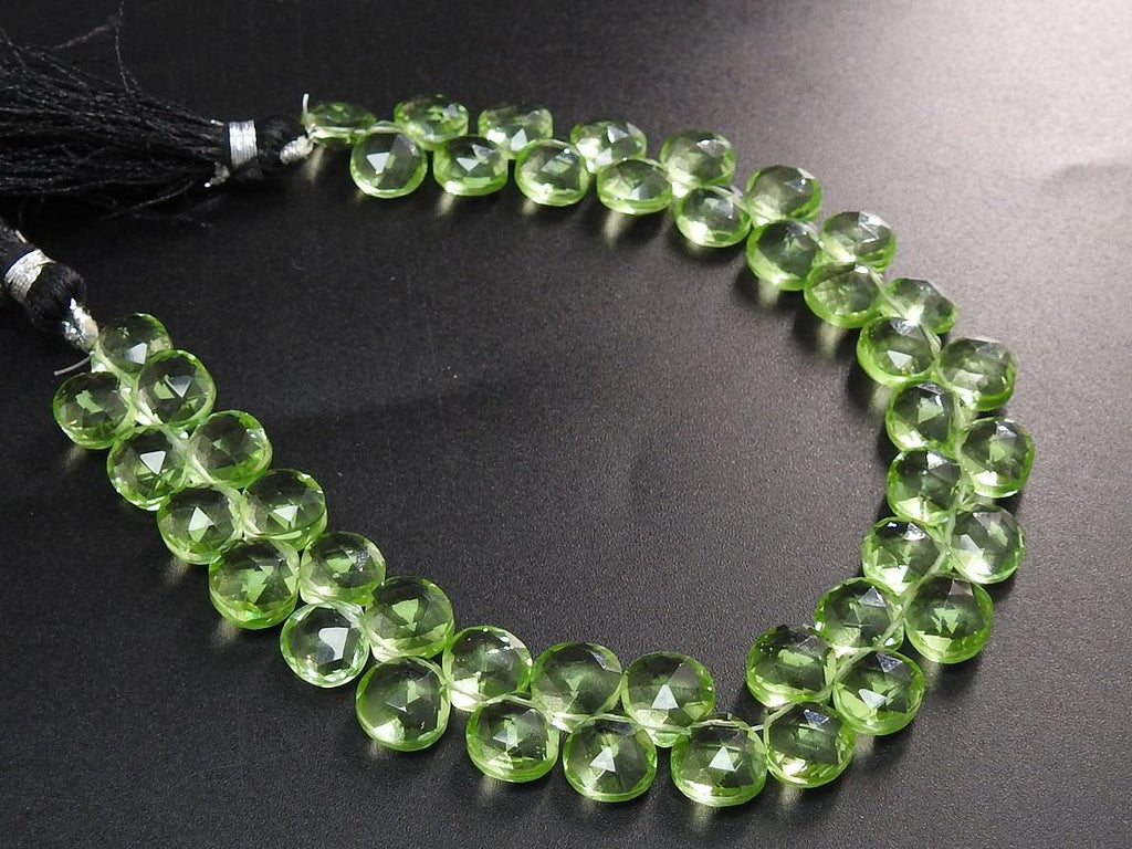 Quartz Faceted Heart Beads 8 Inch Strand | 8x8mm Polished Teardrop Shape Loose Stone | Wholesale Jewelry Making Supplies New Arrival
