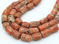 Reserved Natural Red Coral Tube Beads, Smooth Polished Cylinder Shape 11-12mm, 8 Inch Strand for Jewelry Making, New Arrival Stone BK-CR2