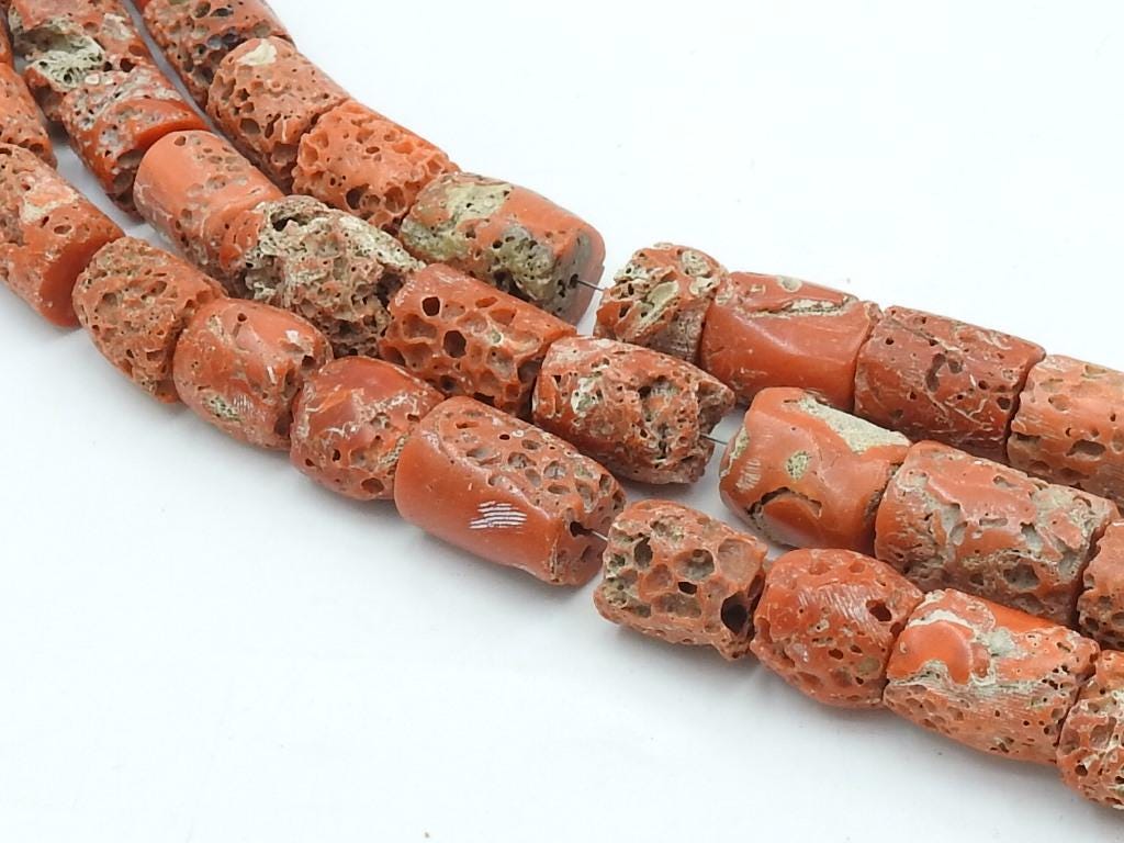 Reserved Natural Red Coral Tube Beads, Smooth Polished Cylinder Shape 11-12mm, 8 Inch Strand for Jewelry Making, New Arrival Stone BK-CR2
