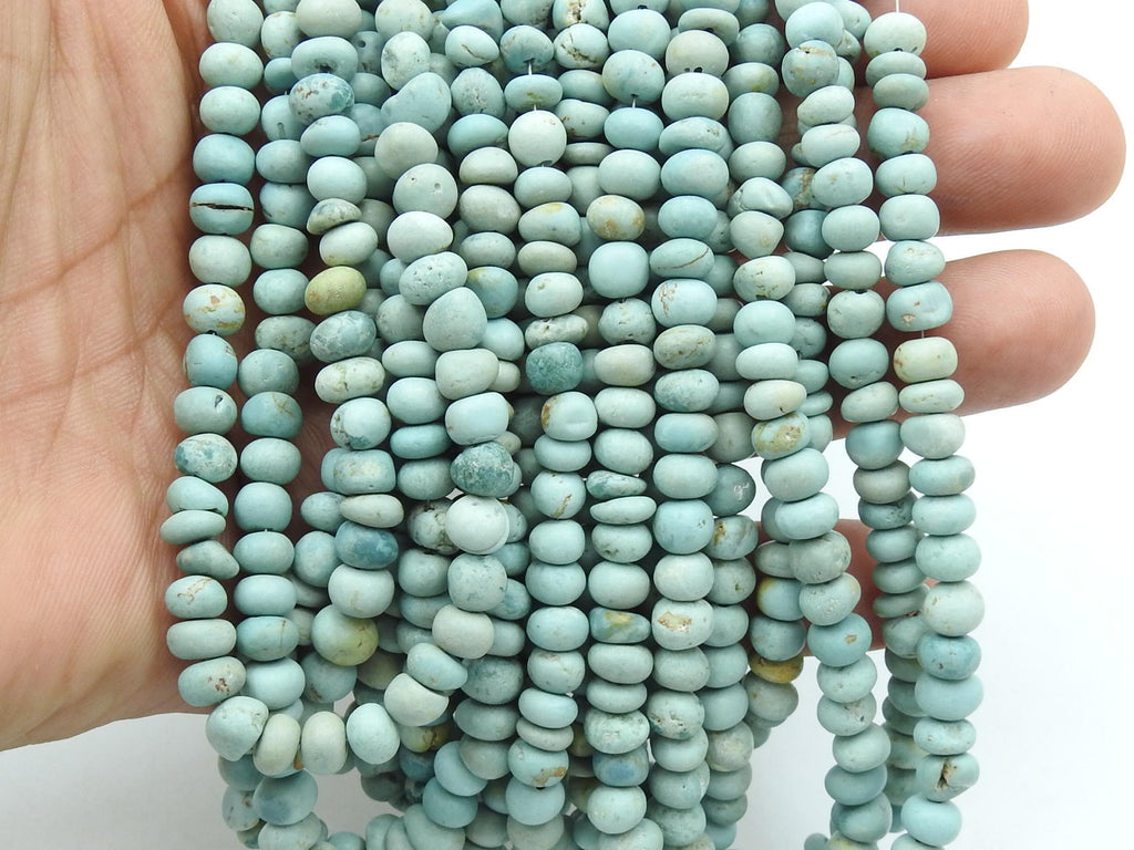 Natural Turquoise Smooth Polished Beads, Handmade Irregular Shape Strand for Jewelry Making, 16 Inches Wholesale Gemstone Supplies WB-2