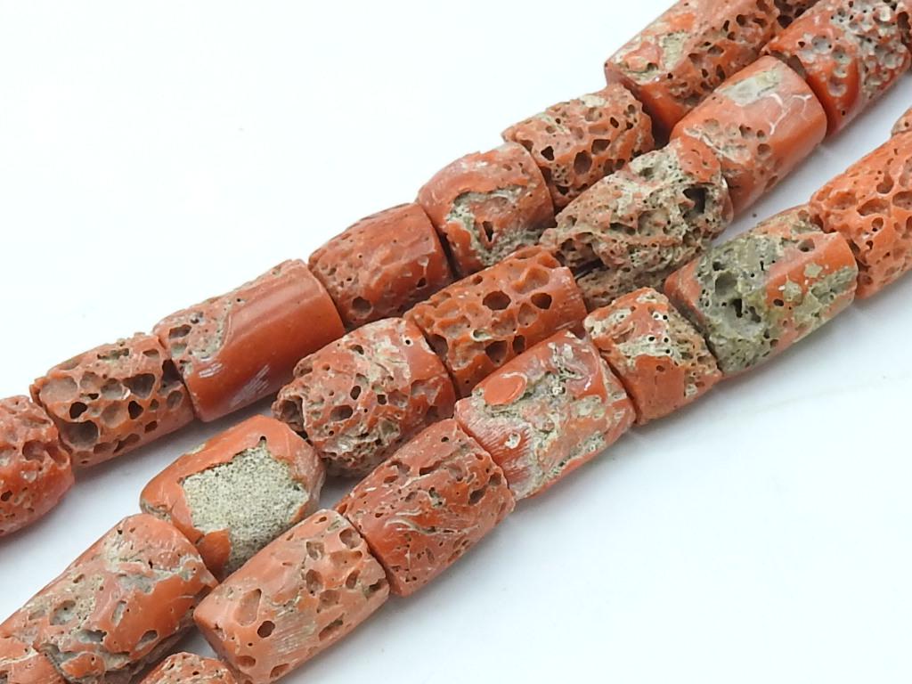 Reserved Natural Red Coral Tube Beads, Smooth Polished Cylinder Shape 11-12mm, 8 Inch Strand for Jewelry Making, New Arrival Stone BK-CR2