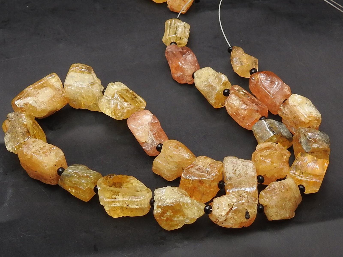 Natural Imperial Topaz Polished Rough Tumble Nugget Beads 7x5-12x9mm Wholesale Gemstone 10 Inch Strand Yellow Orange Raw Jewelry Supplies R2