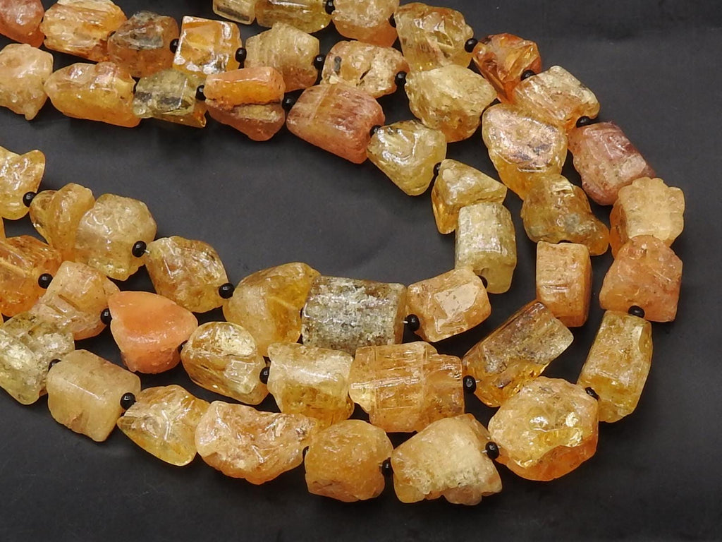 Natural Imperial Topaz Polished Rough Tumble Nugget Beads 7x5-12x9mm Wholesale Gemstone 10 Inch Strand Yellow Orange Raw Jewelry Supplies R2