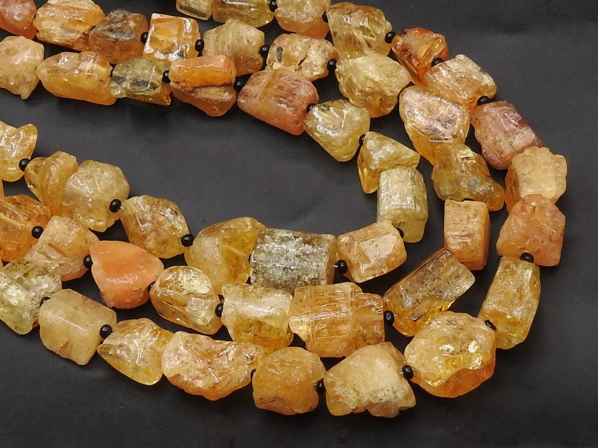 Natural Imperial Topaz Polished Rough Tumble Nugget Beads 7x5-12x9mm Wholesale Gemstone 10 Inch Strand Yellow Orange Raw Jewelry Supplies R2