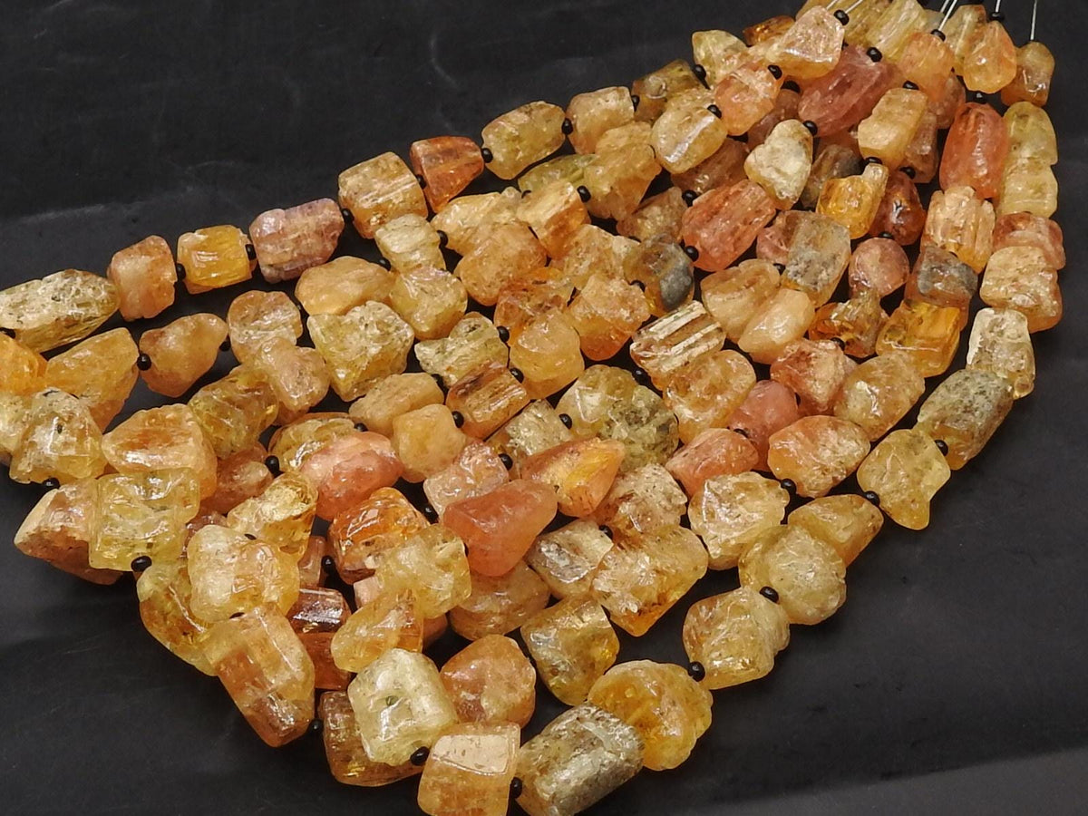 Natural Imperial Topaz Polished Rough Tumble Nugget Beads 7x5-12x9mm Wholesale Gemstone 10 Inch Strand Yellow Orange Raw Jewelry Supplies R2