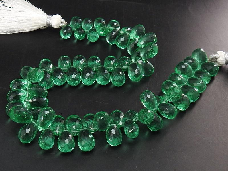 7x10-8x10mm Faceted Quartz Briolette Drop Beads 8Inch Loose Gemstone Strand for DIY Jewelry Design Wholesale Crystals Craft Supplies