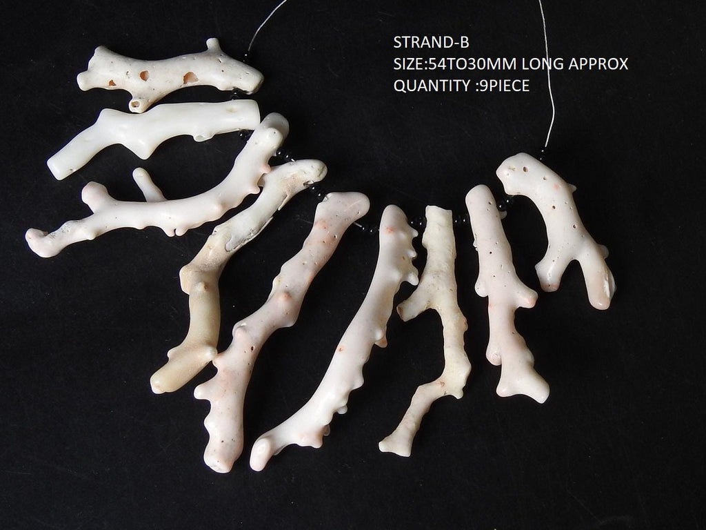 Natural White Coral Sticks Polished Branch Beads Loose Gemstone Spacer Top Drilled Points for Jewelry Making Wholesale Supply