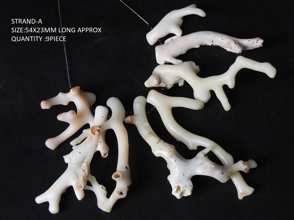 Natural White Coral Sticks Polished Branch Beads Loose Gemstone Spacer Top Drilled Points for Jewelry Making Wholesale Supply