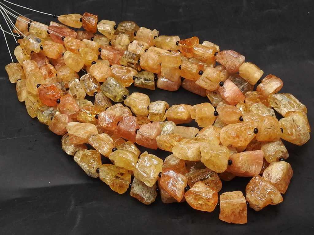 Natural Imperial Topaz Polished Rough Tumble Nugget Beads 7x5-12x9mm Wholesale Gemstone 10 Inch Strand Yellow Orange Raw Jewelry Supplies R2