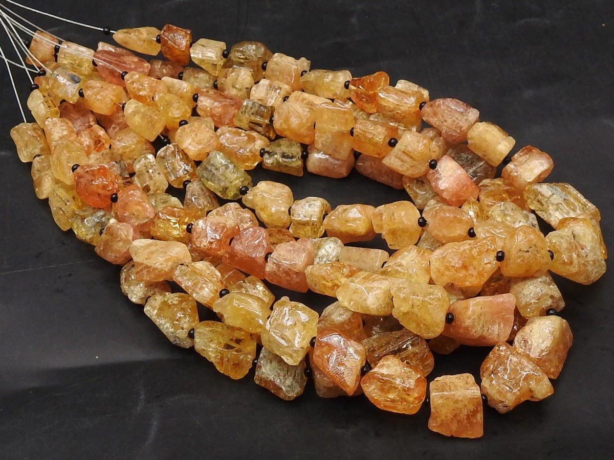 Natural Imperial Topaz Polished Rough Tumble Nugget Beads 7x5-12x9mm Wholesale Gemstone 10 Inch Strand Yellow Orange Raw Jewelry Supplies R2