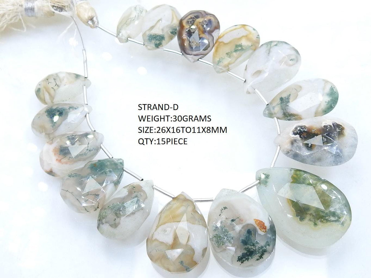 Green Moss Agate Teardrop Faceted Polished Handmade Stone For Making Jewelry Wholesaler New Arrival Natural Gemstone PME-BR7