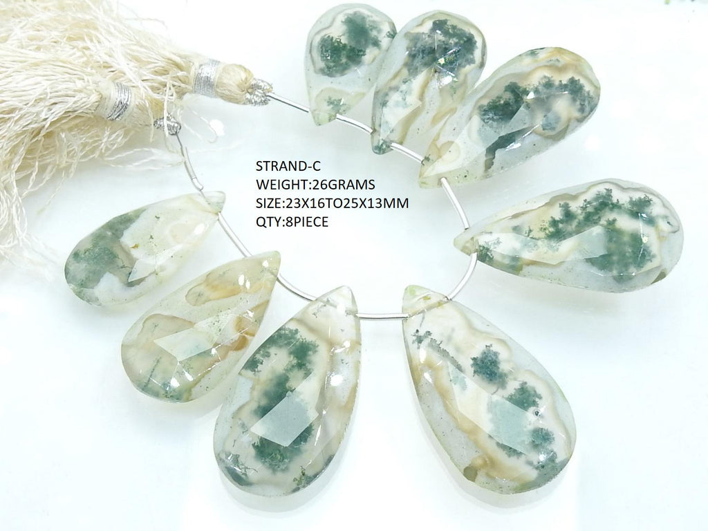 Green Moss Agate Teardrop Faceted Polished Handmade Stone For Making Jewelry Wholesaler New Arrival Natural Gemstone PME-BR7