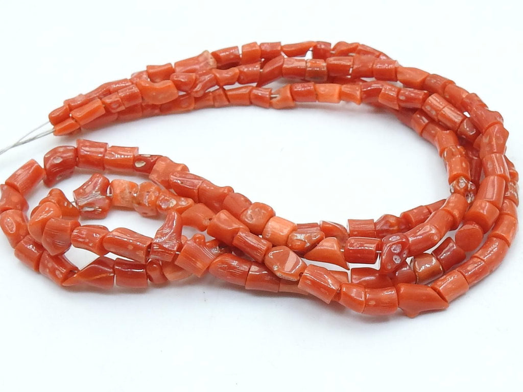 Italian Red Coral Tumble Nugget 16Inch Strand 4-3mm Natural Stone Loose Beads for Delicate Jewelry Making DIY Supplies Etsy Shop Crafts