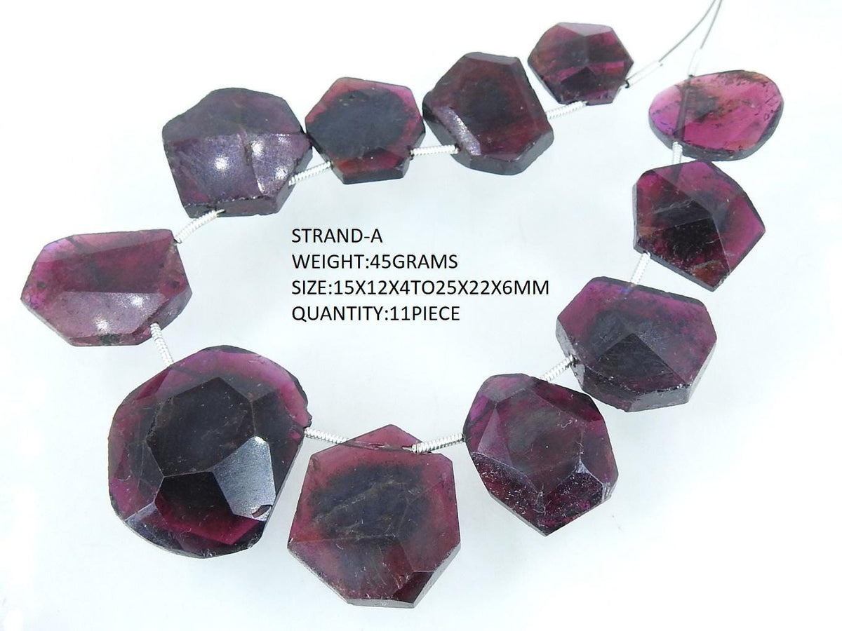 Rhodolite Garnet Faceted Fancy Shape Cabochon Briolette Handmade Loose Stone For Making Jewelry Natural Component Wholesale BR5