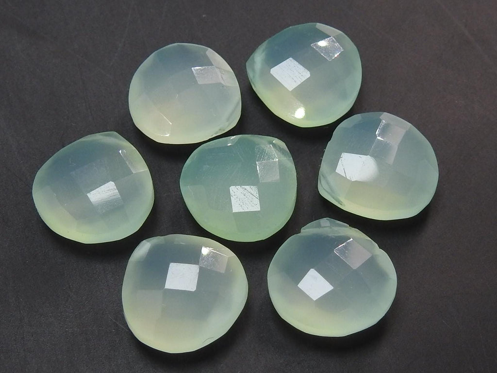 14X14MM Chalcedony Teardrop Faceted Heart Shape Beads Earring Pairs 2Piece Wholesaler Supplies Natural Stone for Jewelry Making PMECY1