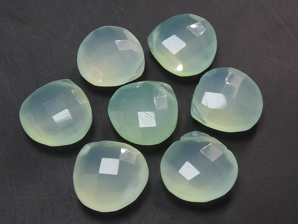 14X14MM Chalcedony Teardrop Faceted Heart Shape Beads Earring Pairs 2Piece Wholesaler Supplies Natural Stone for Jewelry Making PMECY1