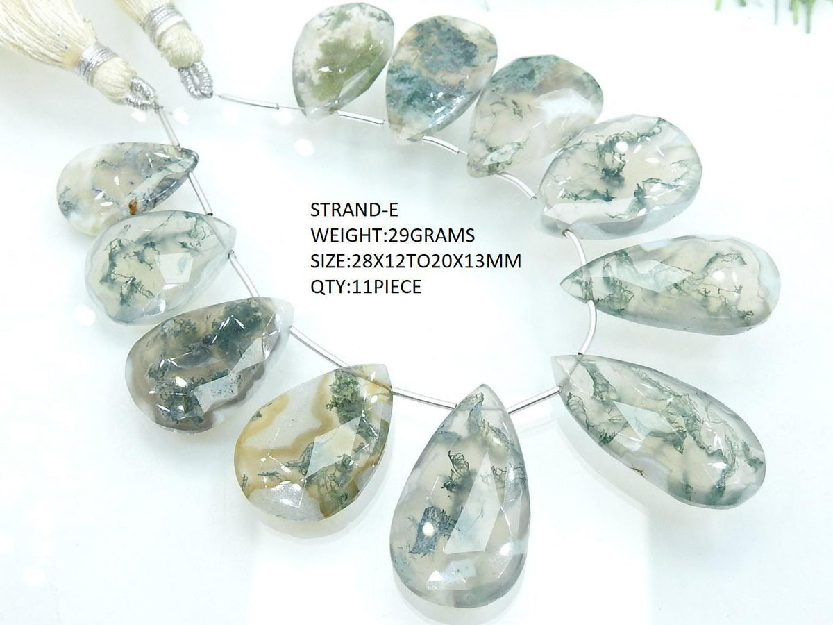 Green Moss Agate Teardrop Faceted Polished Handmade Stone For Making Jewelry Wholesaler New Arrival Natural Gemstone PME-BR7