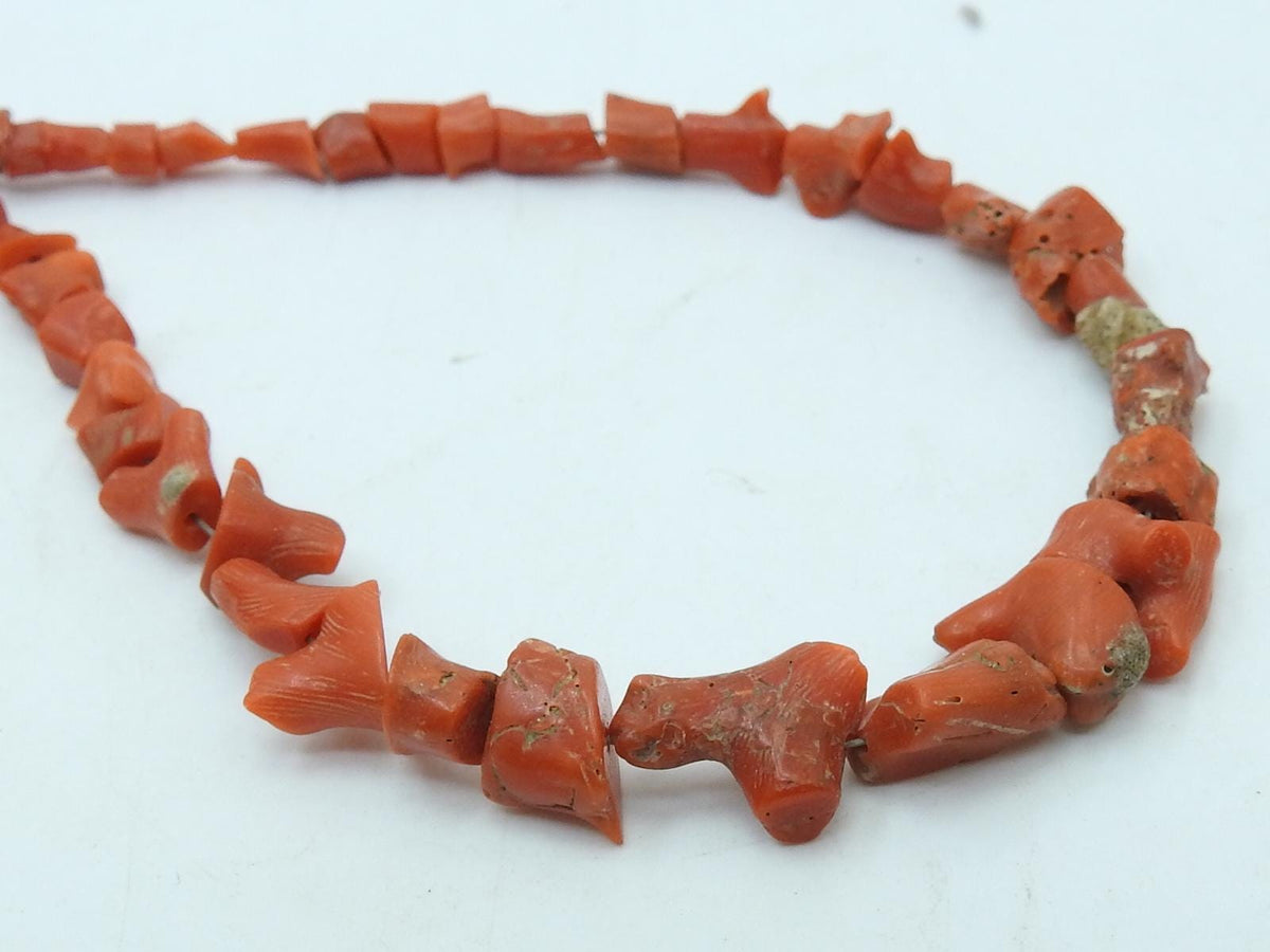 Natural Red Coral Beads, Smooth Polished Irregular Nugget, 3x4mm to 13x10mm Bulk Strand, 16 Inches Wholesale Jewelry Supplies WM-CR2