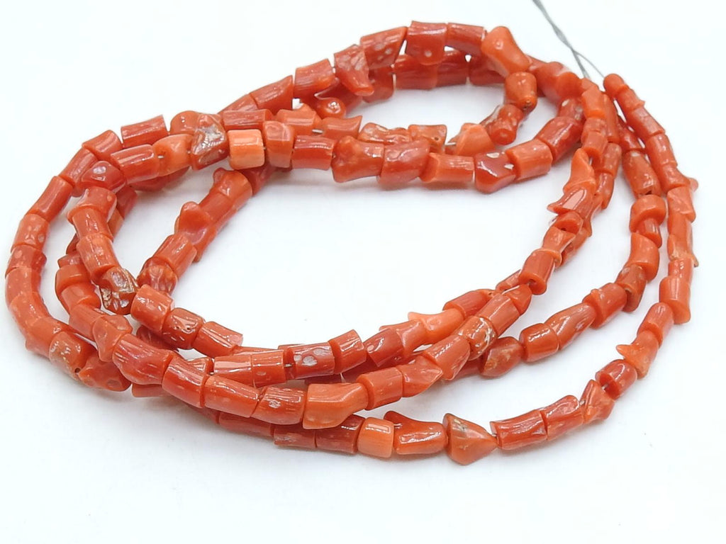Italian Red Coral Tumble Nugget 16Inch Strand 4-3mm Natural Stone Loose Beads for Delicate Jewelry Making DIY Supplies Etsy Shop Crafts