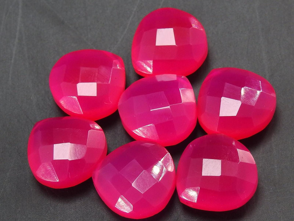 14X14MM Chalcedony Teardrop Faceted Heart Shape Beads Earring Pairs 2Piece Wholesaler Supplies Natural Stone for Jewelry Making PMECY1