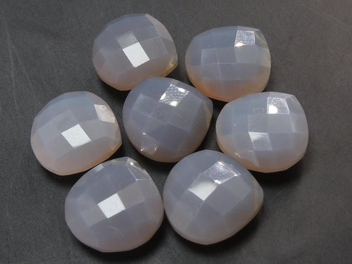 14X14MM Chalcedony Teardrop Faceted Heart Shape Beads Earring Pairs 2Piece Wholesaler Supplies Natural Stone for Jewelry Making PMECY1