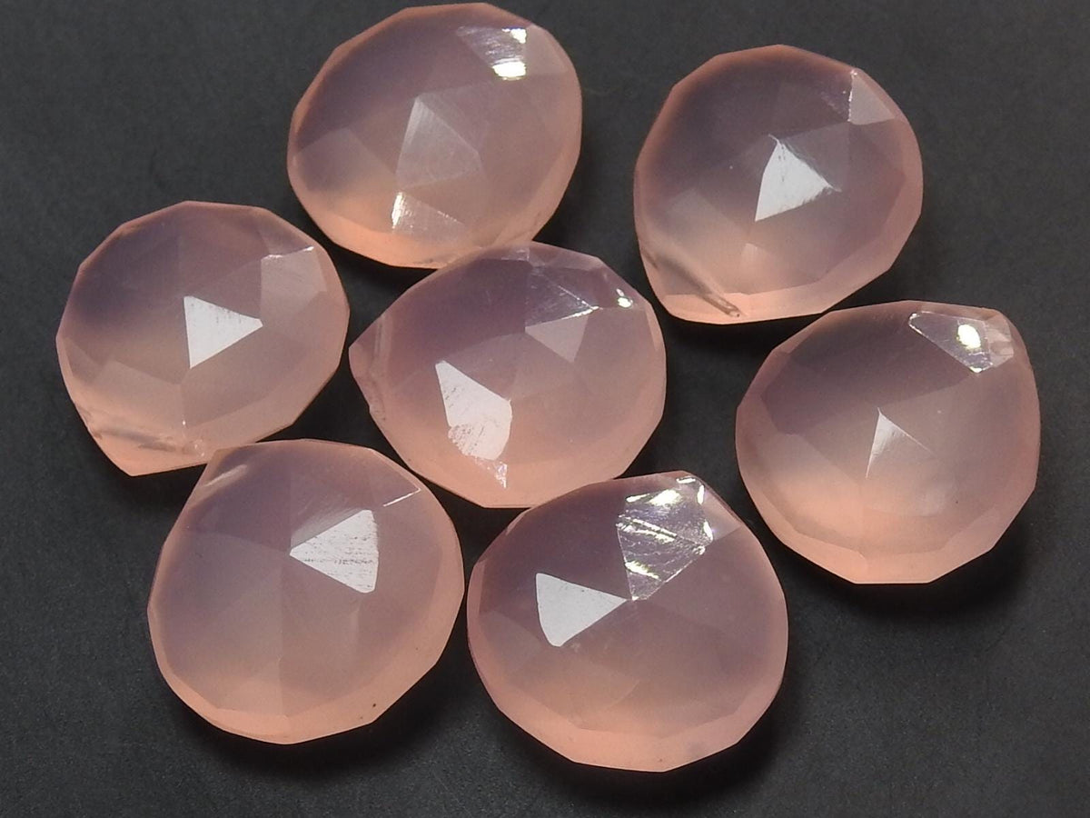 14X14MM Chalcedony Teardrop Faceted Heart Shape Beads Earring Pairs 2Piece Wholesaler Supplies Natural Stone for Jewelry Making PMECY1