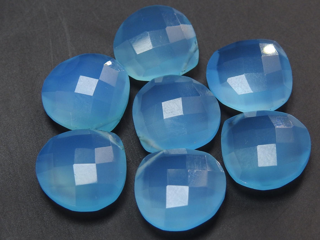 14X14MM Chalcedony Teardrop Faceted Heart Shape Beads Earring Pairs 2Piece Wholesaler Supplies Natural Stone for Jewelry Making PMECY1