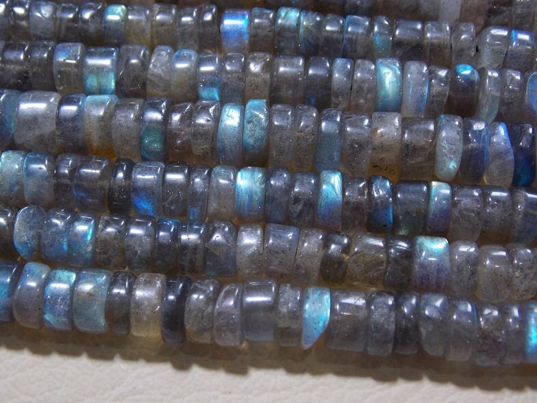 Labradorite Multi Fire Smooth Heishe Tire Bead Coin Button Wheel Wholesale Price New Arrival T3