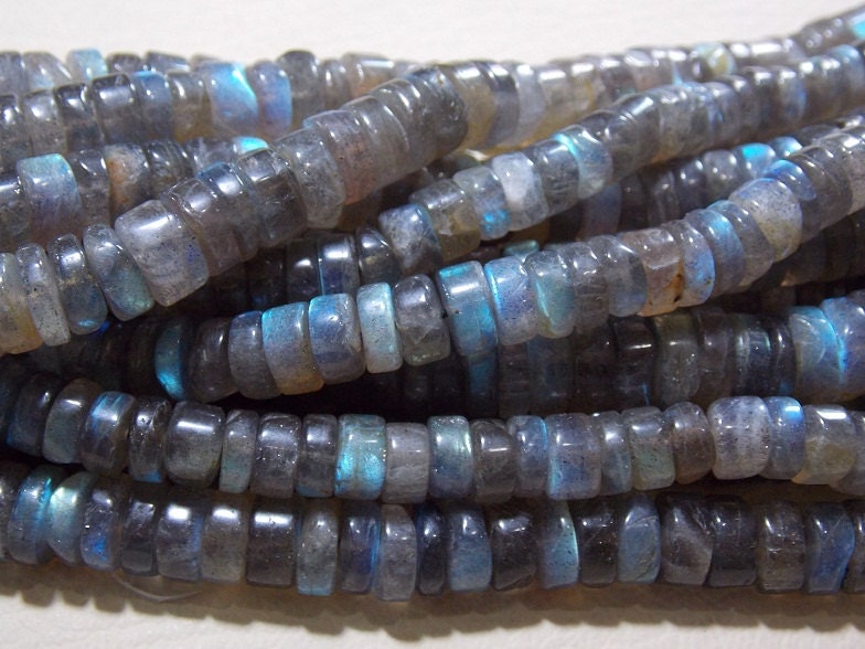 Labradorite Multi Fire Smooth Heishe Tire Bead Coin Button Wheel Wholesale Price New Arrival T3