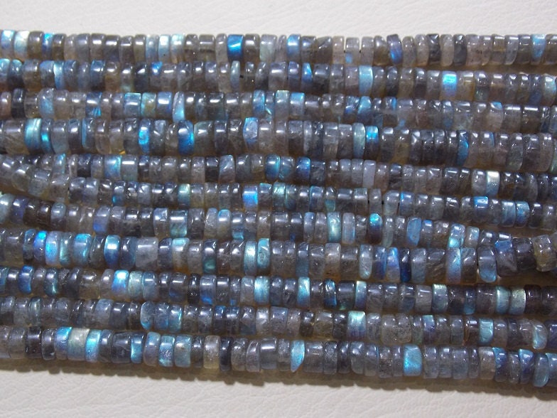 Labradorite Multi Fire Smooth Heishe Tire Bead Coin Button Wheel Wholesale Price New Arrival T3