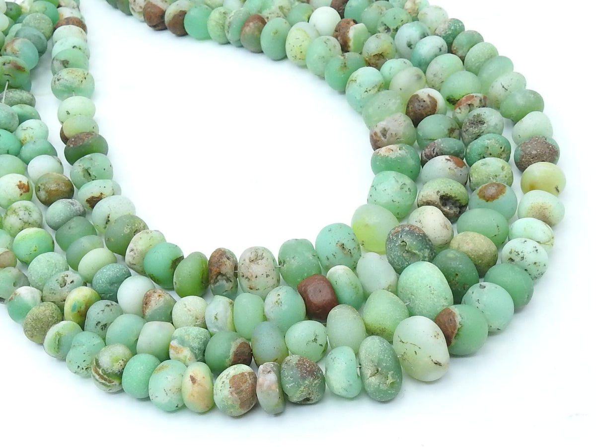 Bio Chrysoprase Bead-Smooth Matte Polished-Roundel Shape-For Making Jewelry-Wholesaler Supplies-12Inch Strand 5-10MM Approx