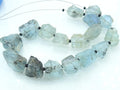 Natural Aquamarine Rough Tumble Nugget Beads 10-18mm Raw Matte Stone 8 Inch Strand Loose Gemstone for Handmade Jewelry Making Supplies R2