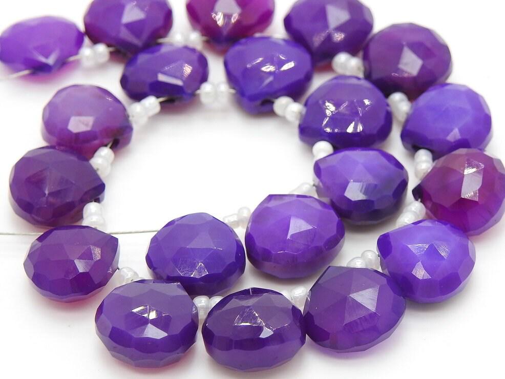 Chalcedony Faceted Heart Shape Teardrop Matched Pair 2Piece 11X11MM Wholesaler Supplies Gemstone Jewelry Making Loose Earring Bead Craft
