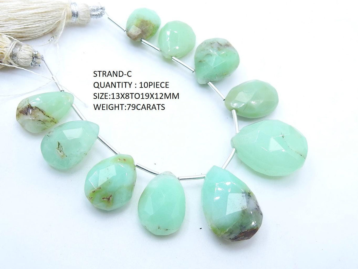 Chrysoprase Teardrop-Faceted Stone-Bio Color-For Making Jewelry-Natural Gemstone-Wholesaler Supplies-New Arrival-PME-BR3