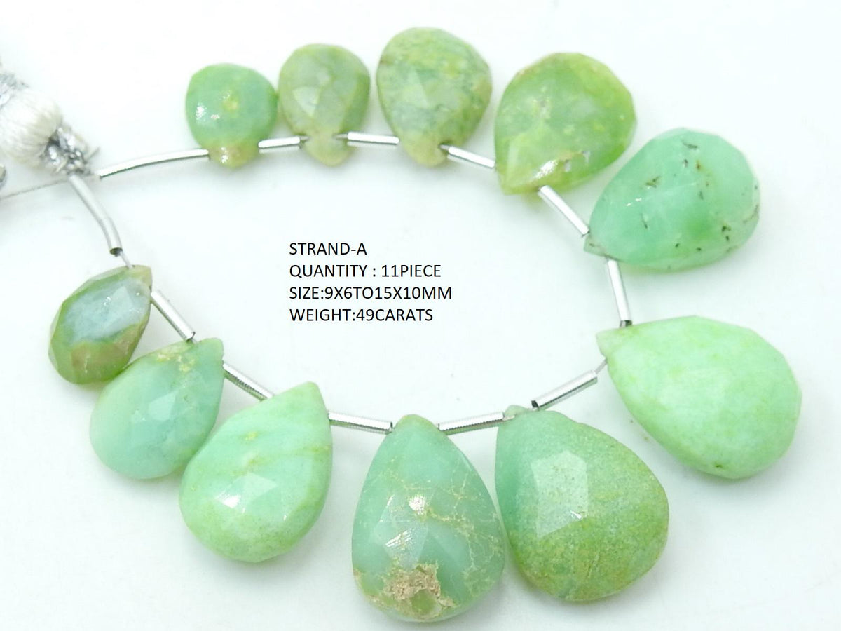Chrysoprase Teardrop-Faceted Stone-Bio Color-For Making Jewelry-Natural Gemstone-Wholesaler Supplies-New Arrival-PME-BR3