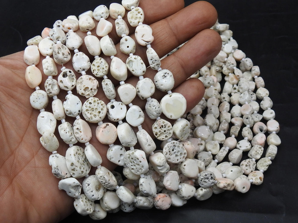 White Coral Natural Polished Rough Tumble-Loose Raw Stone-16Inches Strand 7X7To15X10MM Approx-Wholesaler Supplies-New Arrival WM-CR1