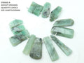 Natural Emerald Faceted Fancy Shape Tumble Nugget Beads Wholesale Green Gemstone Loose Briolette 10 Inch Strand Jewelry Making Supplies BR9