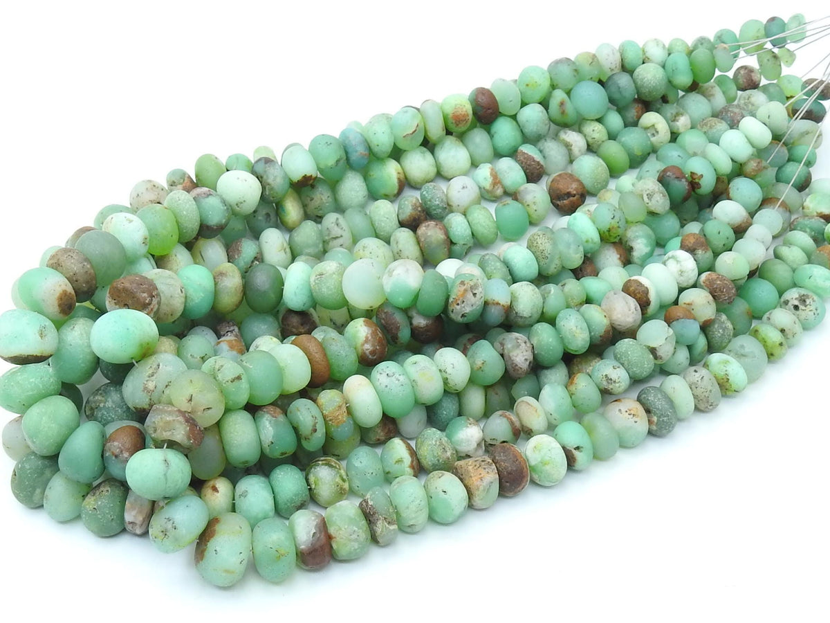 Bio Chrysoprase Bead-Smooth Matte Polished-Roundel Shape-For Making Jewelry-Wholesaler Supplies-12Inch Strand 5-10MM Approx