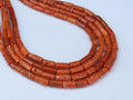 Reserved Natural Italian Red Coral Tube Beads, 16" Smooth Cylinder Stone Strand, 5x3mm-10x5mm Premium Gemstone Supplies