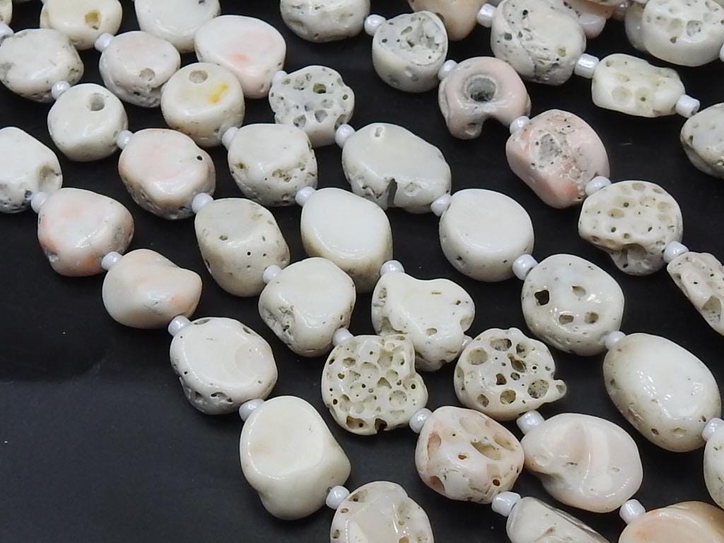 White Coral Natural Polished Rough Tumble-Loose Raw Stone-16Inches Strand 7X7To15X10MM Approx-Wholesaler Supplies-New Arrival WM-CR1