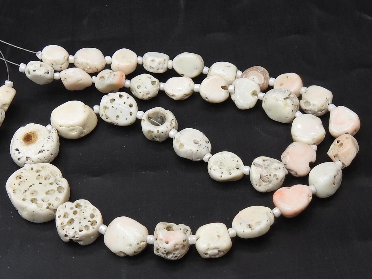 White Coral Natural Polished Rough Tumble-Loose Raw Stone-16Inches Strand 7X7To15X10MM Approx-Wholesaler Supplies-New Arrival WM-CR1