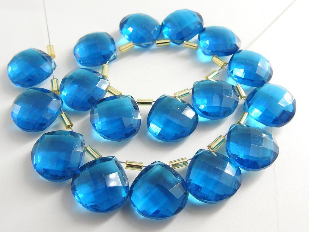 Quartz Faceted Heart Shape Teardrop Matched Pair 2 Pieces 14x14MM PME-QA